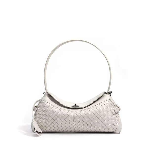 Casual fashion cowhide woven handbag