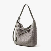 Woven leather tot bag