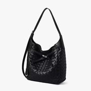 Woven leather tot bag
