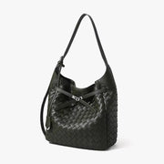 Woven leather tot bag