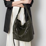 Woven leather tot bag