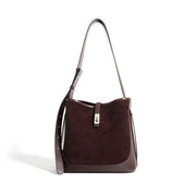 Suede cowhide shoulder bag