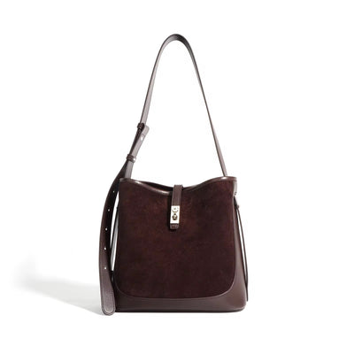 Suede cowhide shoulder bag