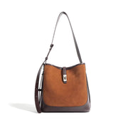 Suede cowhide shoulder bag